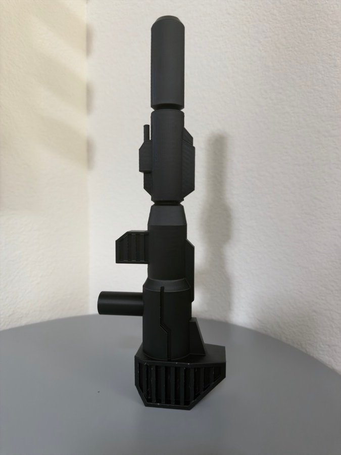 Prop cannon standing upright