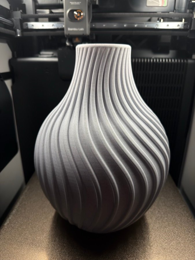 Decorative spiral vase print