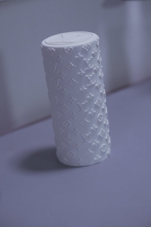 White textured screw-top canister