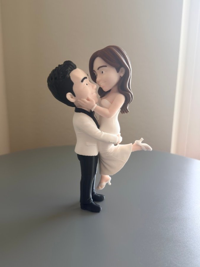 Custom wedding couple cake topper figure